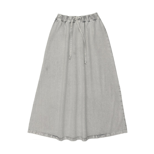 KIN & KIN GREY DENIM DRAWSTRING SKIRT