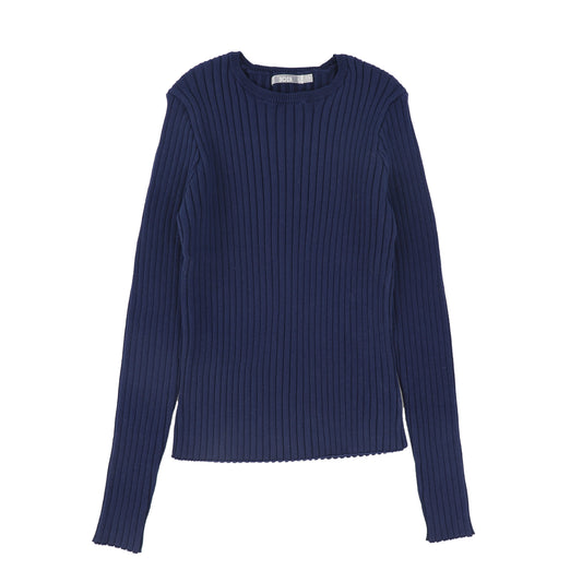 SOIR BLUE TEXTURED KNIT SWEATER