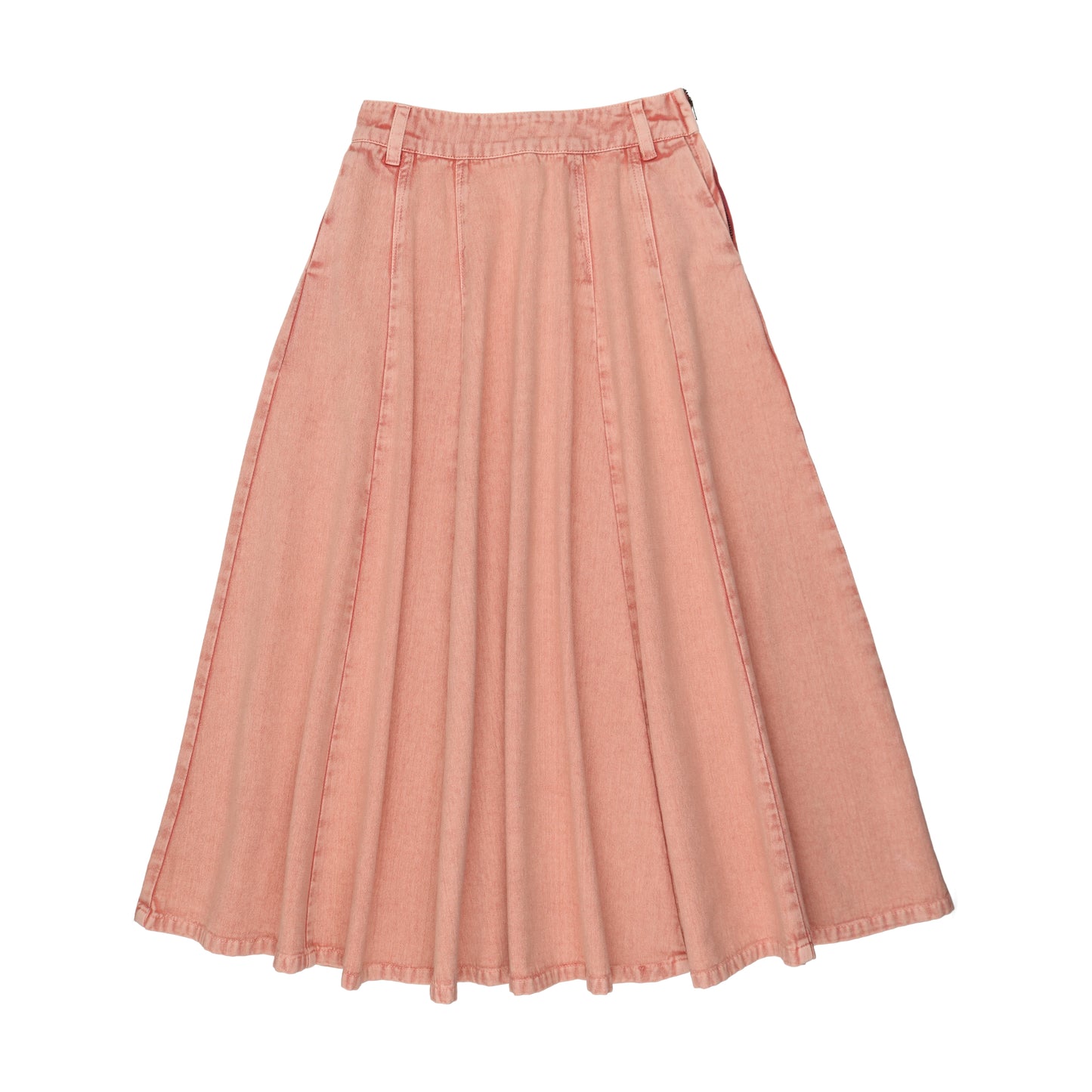 KIN & KIN PINK DENIM WAISTED MAXI SKIRT