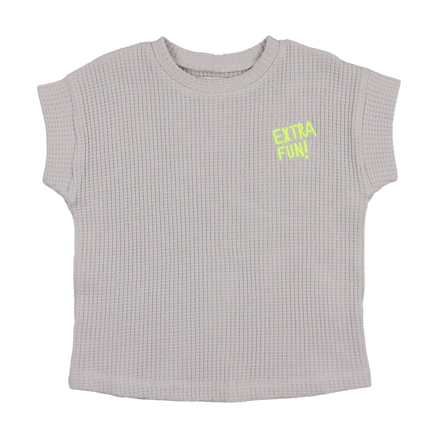 KIN & KIN GREY BOXY WAFFLE T-SHIRT