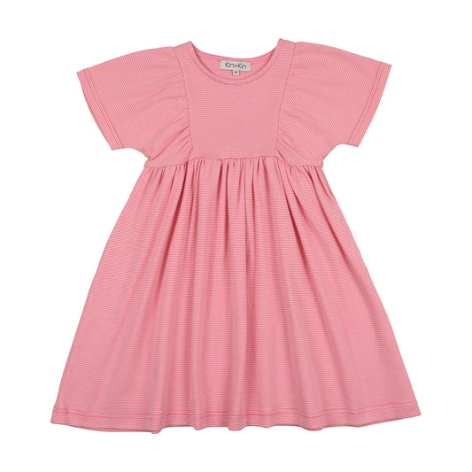 KIN & KIN HOT PINK STRIPED SS DRESS