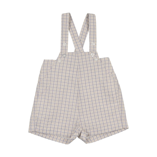 KIN & KIN BLUE/WHITE PLAID OVERALLS