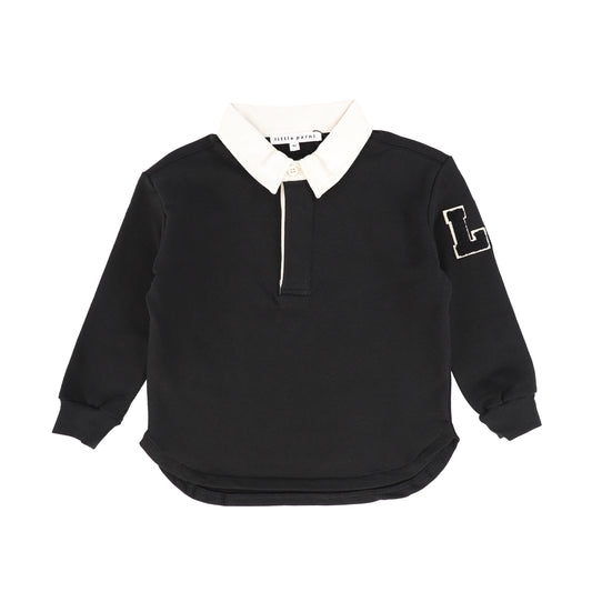 LITTLE PARNI BLACK POLO SWEATSHIRT [Final Sale]