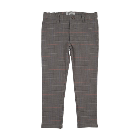 KIN & KIN GREY PLAID SLIM PANTS