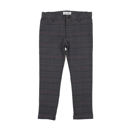 KIN & KIN NAVY PLAID SLIM PANTS