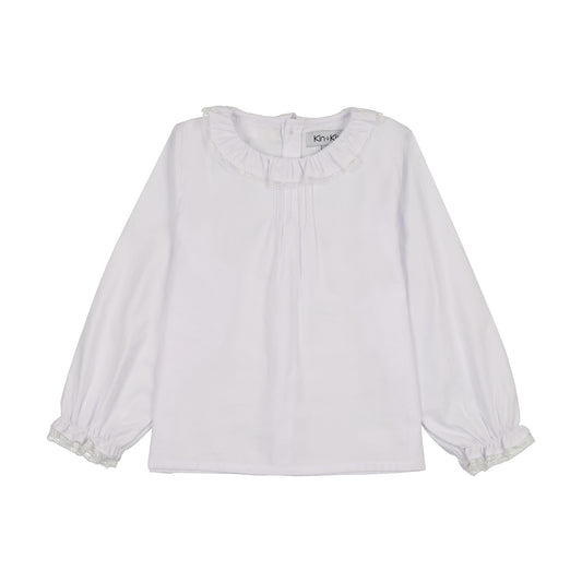 KIN & KIN WHITE RUFFLE COLLAR SHIRT