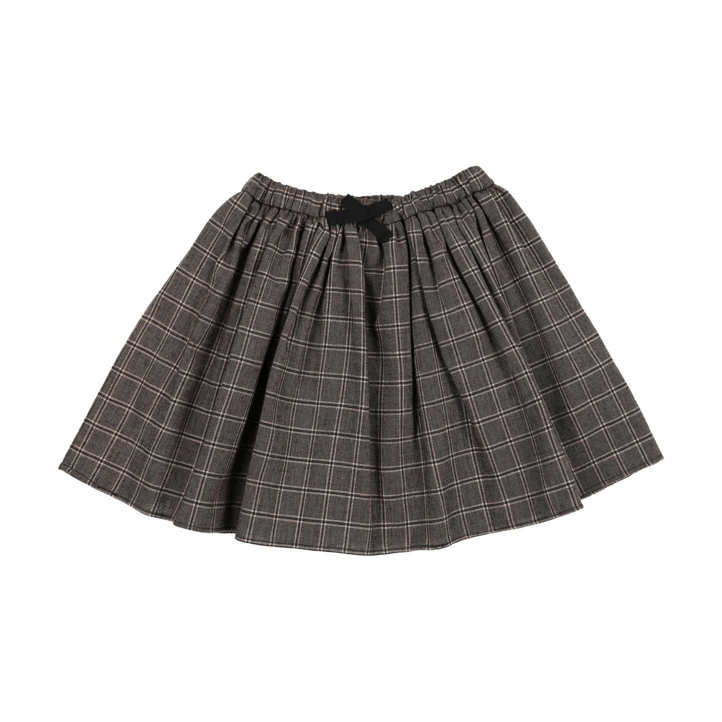 KIN & KIN BROWN PLAID GATHERED SKIRT