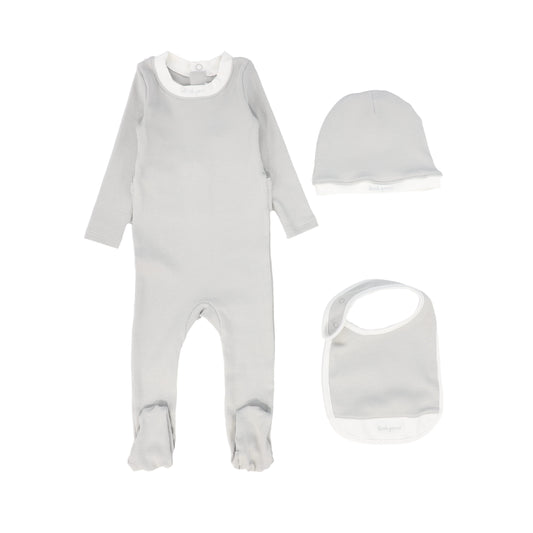 LITTLE PARNI LIGHT BLUE SCRIPT FOOTIE SET