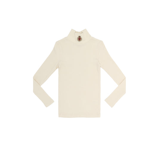 LITTLE PARNI IVORY LOGO TURTLENECK [FINAL SALE]