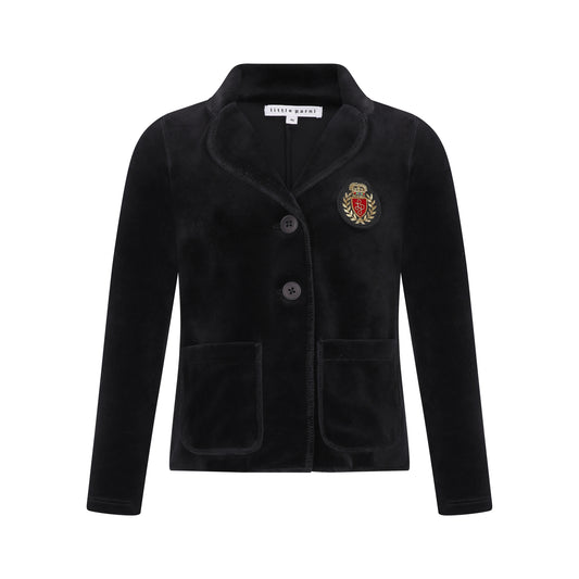 LITTLE PARNI BLACK VELOUR BLAZER [FINAL SALE]