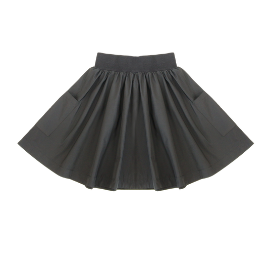 LITTLE PARNI BLACK TAFFETA SHORT SKIRT [FINAL SALE]