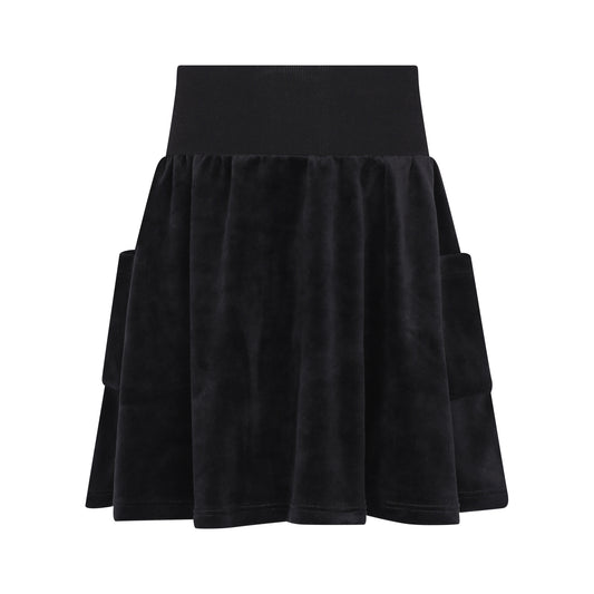 LITTLE PARNI BLACK VELOUR SKIRT [FINAL SALE]