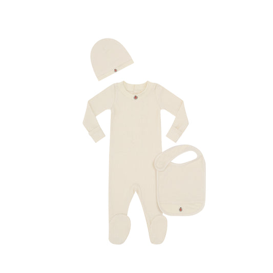 LITTLE PARNI IVORY LOGO FOOTIE