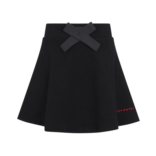 LITTLE PARNI BLACK BOW FLARE SKIRT [FINAL SALE]