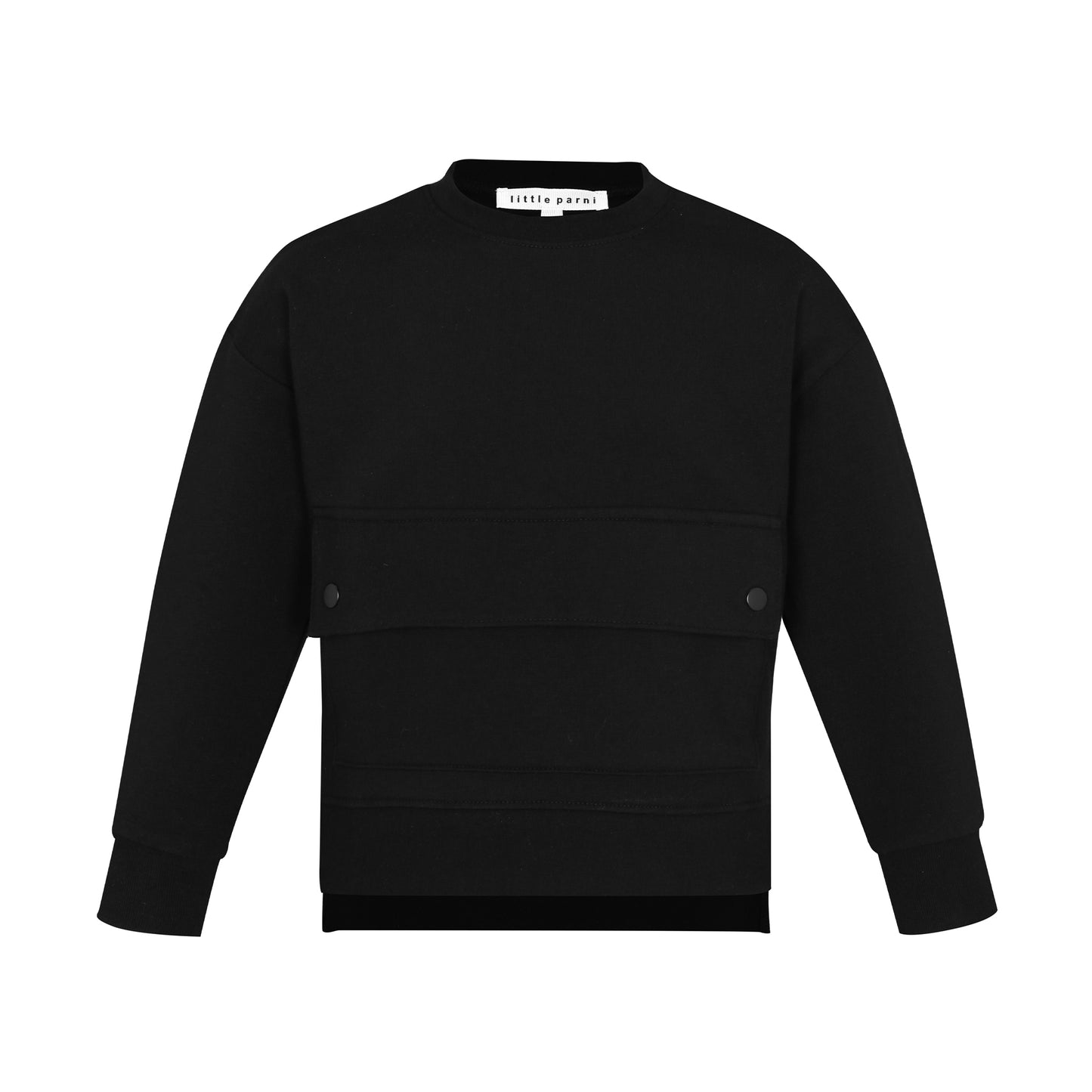 LITTLE PARNI BLACK SIDE POCKET SWEATSHIRT [FINAL SALE]