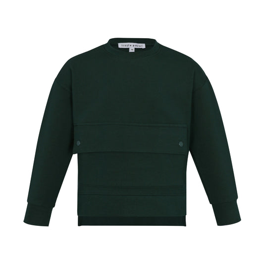 LITTLE PARNI GREEN SIDE POCKET SWEATSHIRT [FINAL SALE]