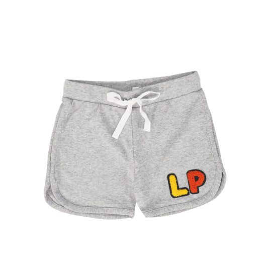 LITTLE PARNI GREY LOGO SHORTS