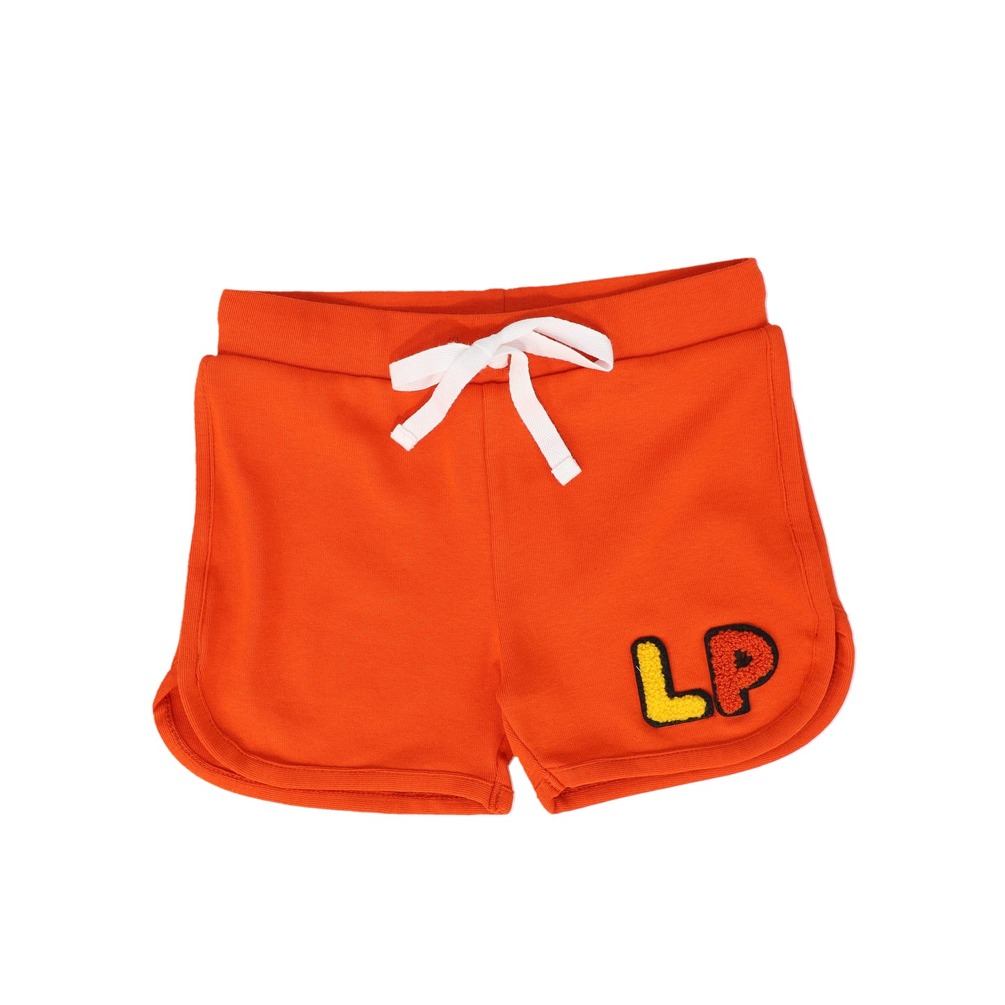 LITTLE PARNI ORANGE LOGO SHORTS