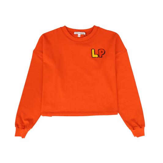 LITTLE PARNI ORANGE LOGO CROP T-SHIRT