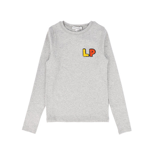 LITTLE PARNI GREY LOGO LS T-SHIRT