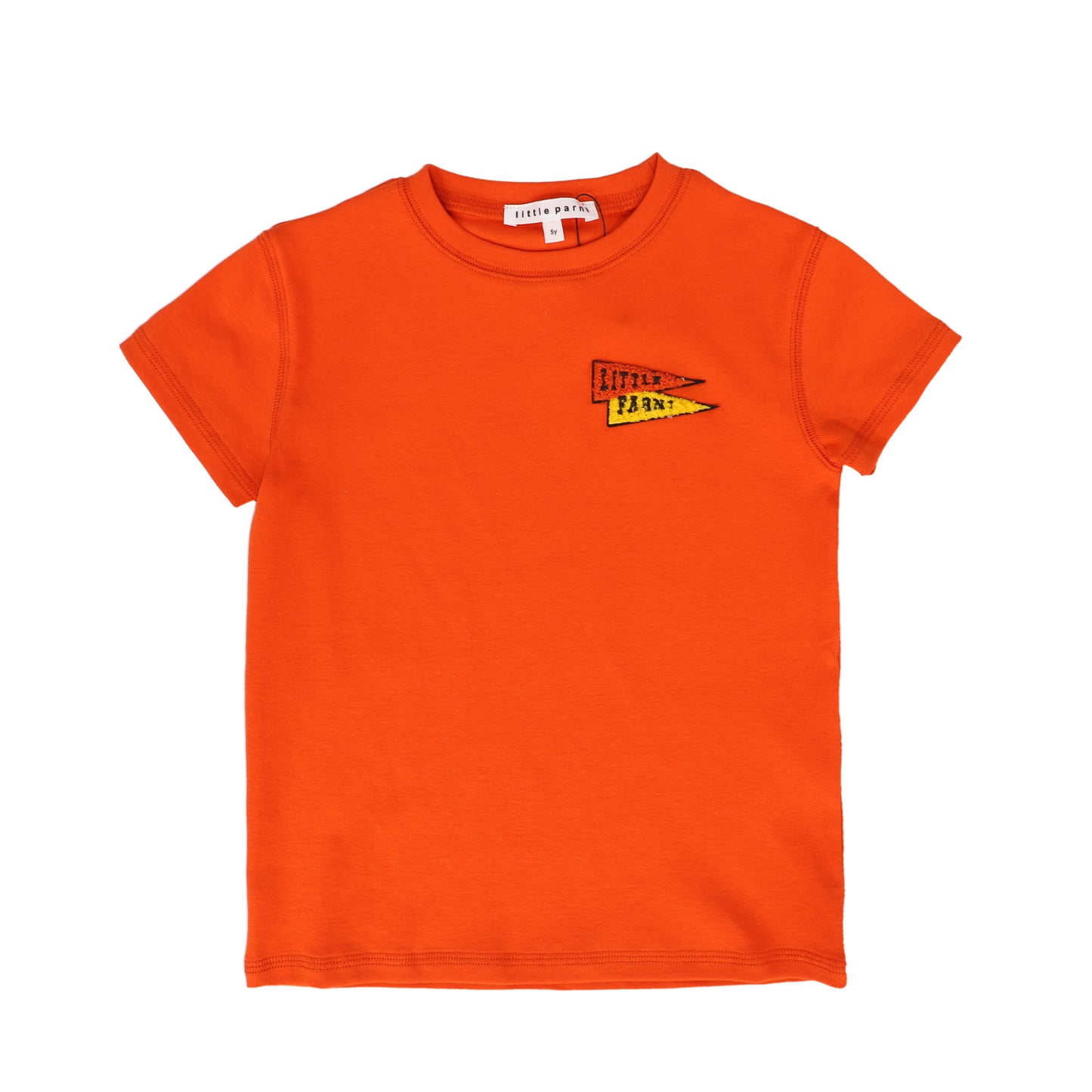 LITTLE PARNI ORANGE LOGO CREW NECK T-SHIRT