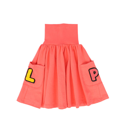 LITTLE PARNI PINK LOGO SKIRT