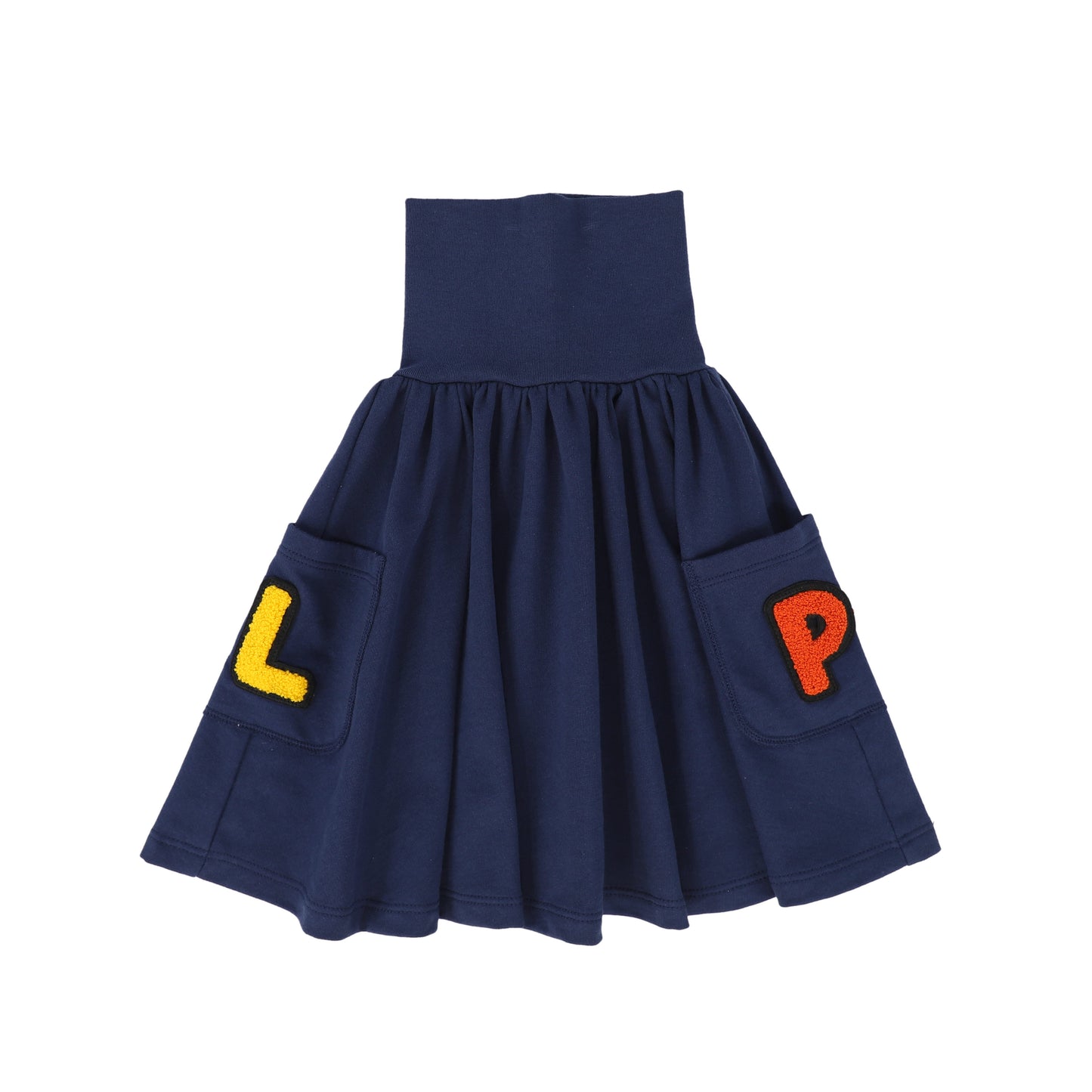 LITTLE PARNI NAVY LOGO SKIRT