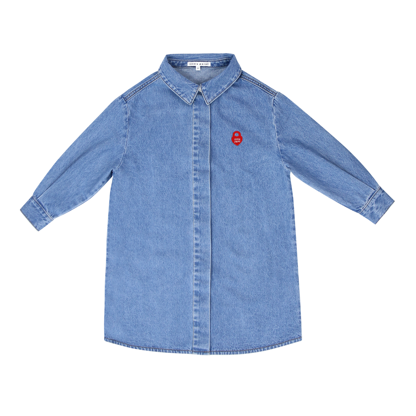 LITTLE PARNI BLUE DENIM SHIRT DRESS