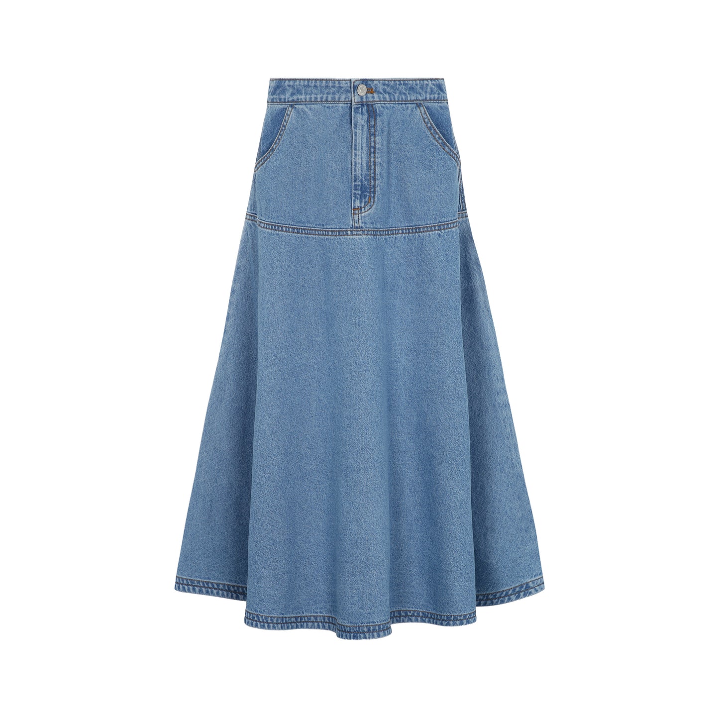 LITTLE PARNI BLUE DENIM FLARE SKIRT