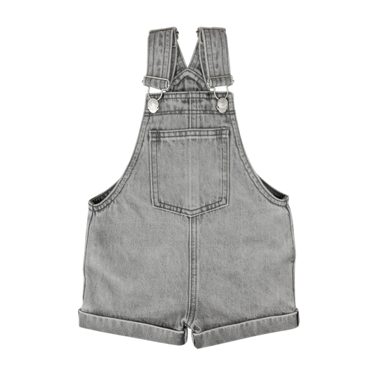 LITTLE PARNI GREY DENIM POCKET OVERALLS