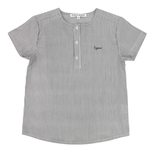 LITTLE PARNI BLACK/WHITE PIN STRIPED SHIRT