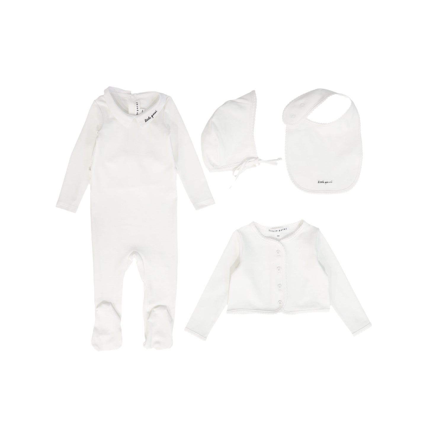 LITTLE PARNI WHITE COLLAR FOOTIE SET