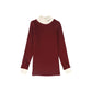 LITTLE PARNI BURGUNDY LOGO TURTLENECK