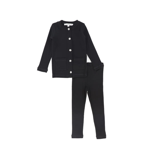 LITTLE PARNI BLACK RHINESTONE TRIM SET