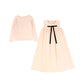 LITTLE PARNI PALE PINK TAFFETA BOW JUMPER