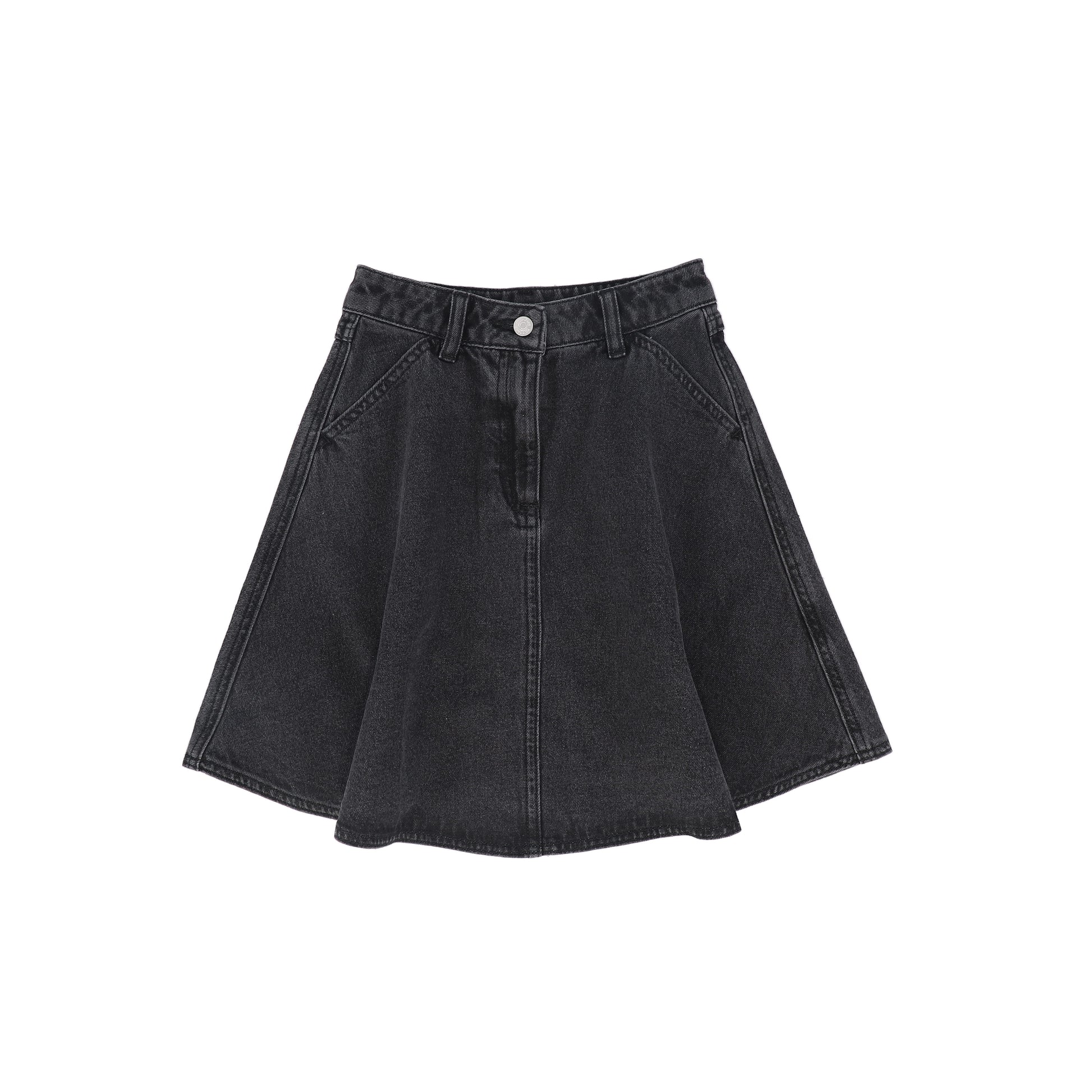 Kids Clothes Black Denim Skirt Outfit Youth LITTLE PARNI BLACK