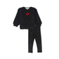LITTLE PARNI BLACK LOGO SWEATSHIRT SET
