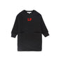 LITTLE PARNI BLACK LOGO WAISTED DRESS