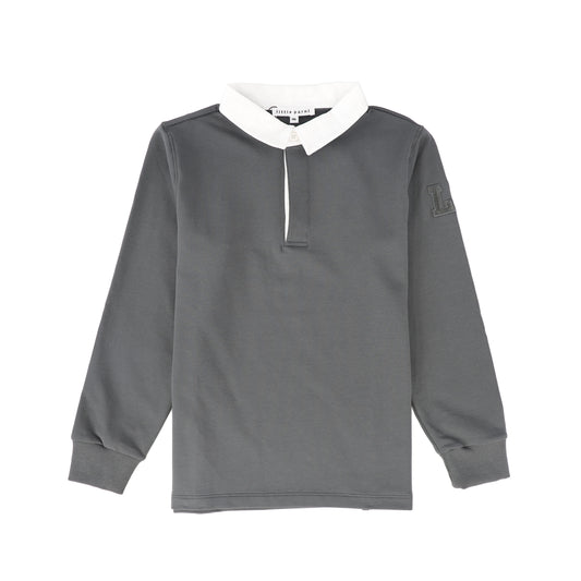 LITTLE PARNI GREY LOGO POLO