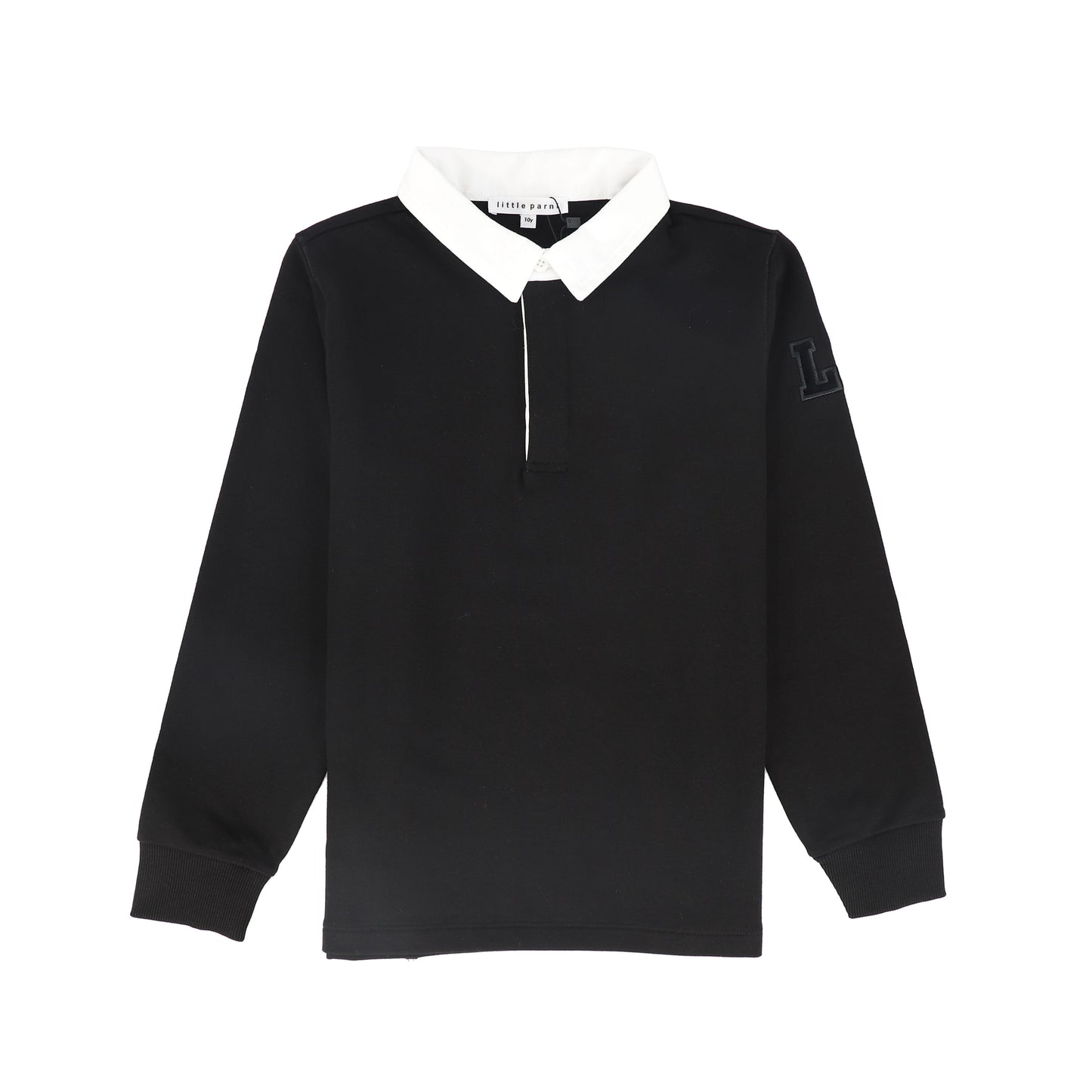 LITTLE PARNI BLACK LOGO POLO