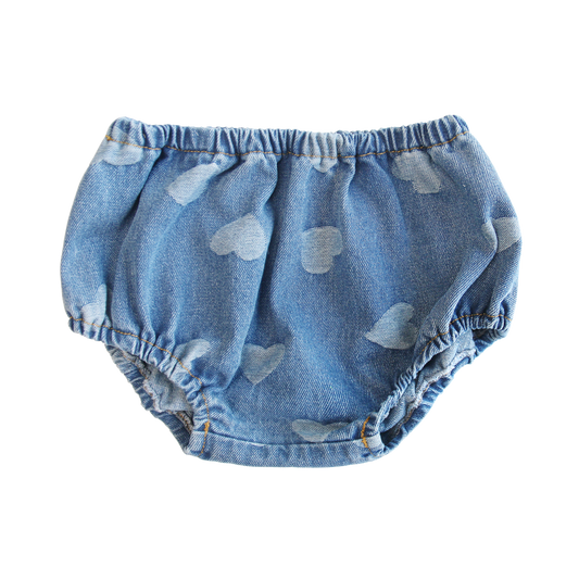 LITTLE PARNI DENIM HEART PRINT BLOOMER