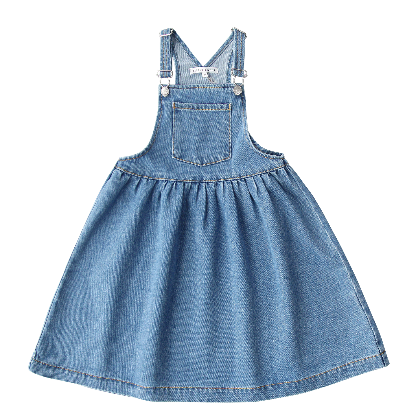 LITTLE PARNI BLUE DENIM POCKET JUMPER