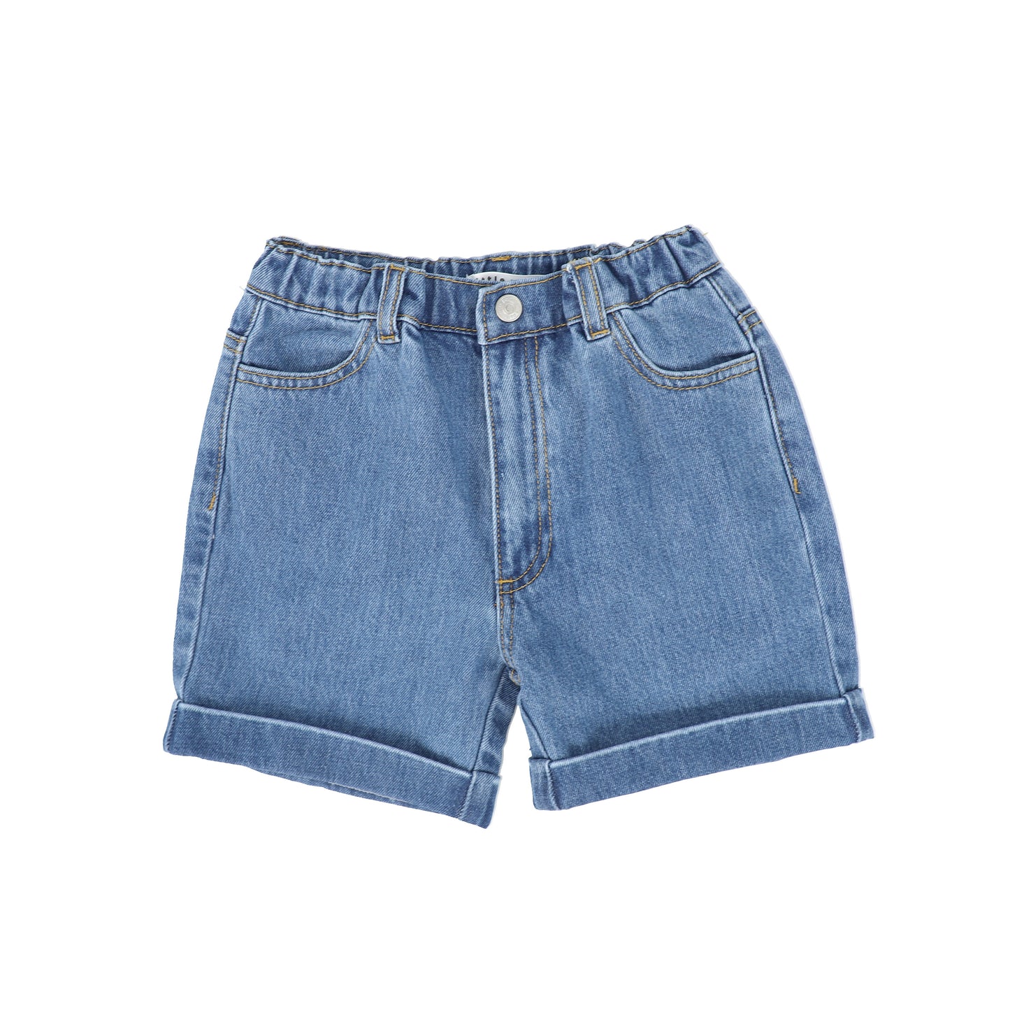 LITTLE PARNI BLUE DENIM SHORTS