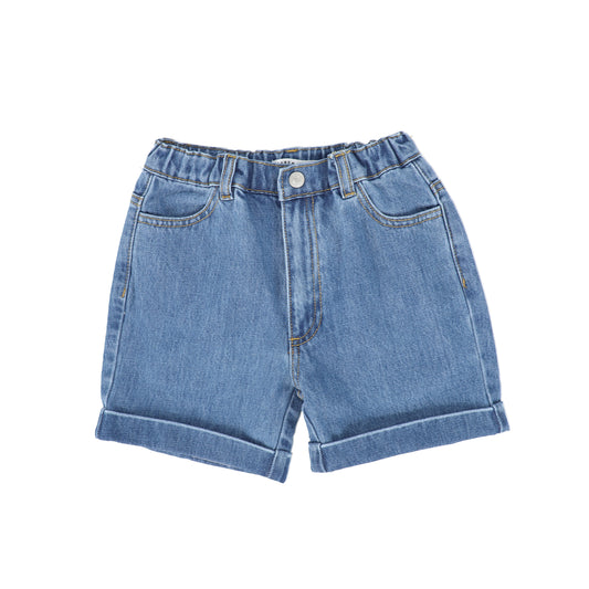 LITTLE PARNI BLUE DENIM SHORTS