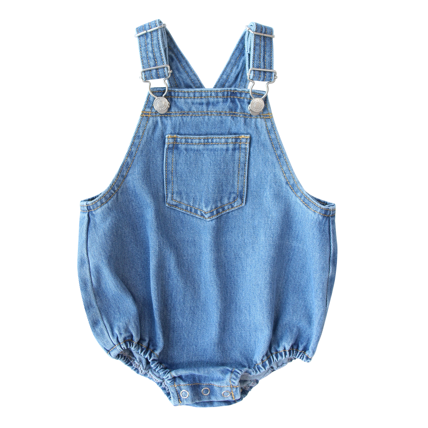 LITTLE PARNI BLUE DENIM POCKET ROMPER