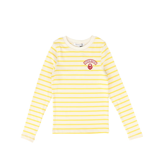 LITTLE PARNI YELLOW WIDE STRIPE T-SHIRT