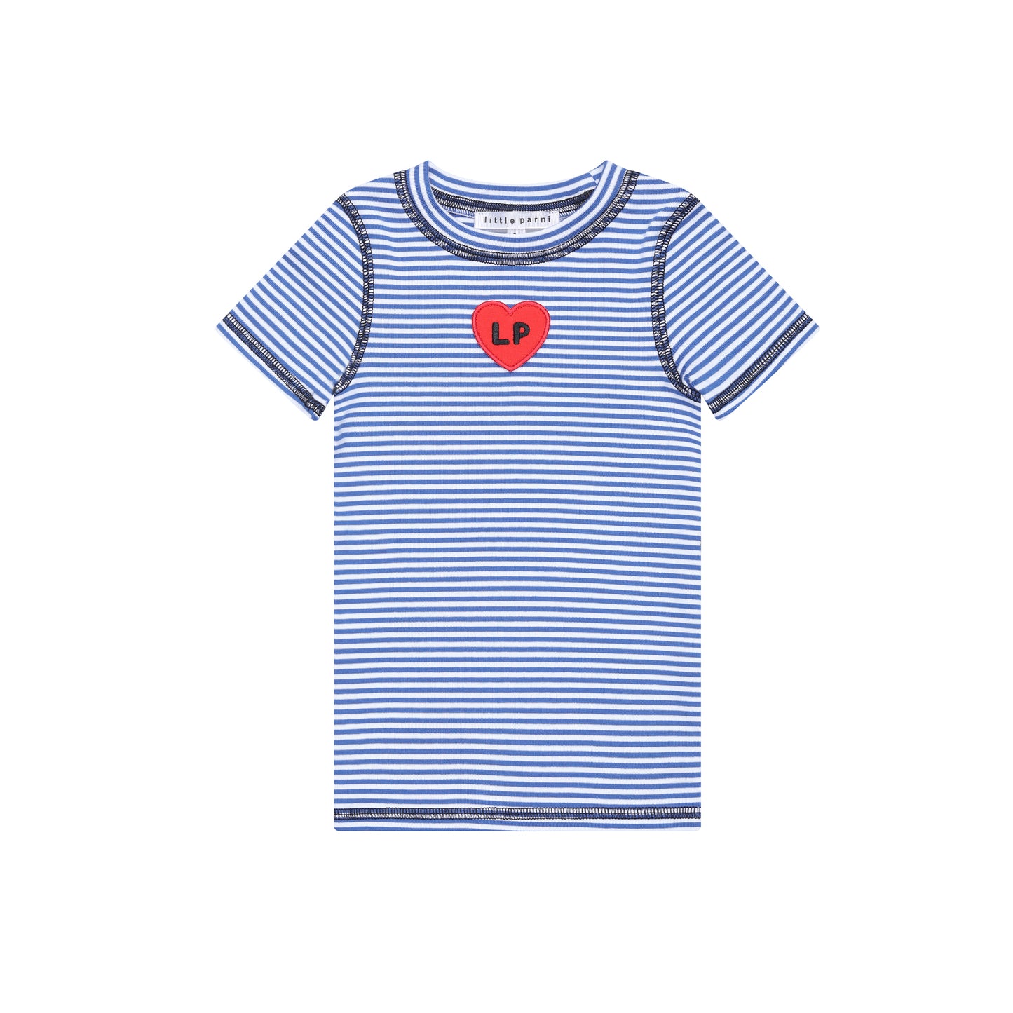 LITTLE PARNI ROYAL BLUE STRIPED SS T-SHIRT