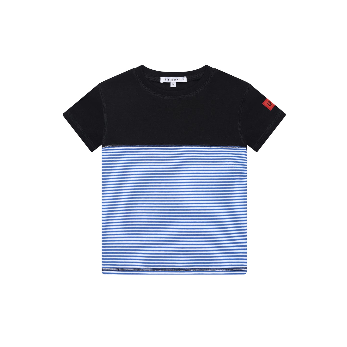 LITTLE PARNI ROYAL BLUE STRIPE T-SHIRT
