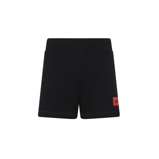 LITTLE PARNI BLACK LOGO SHORTS