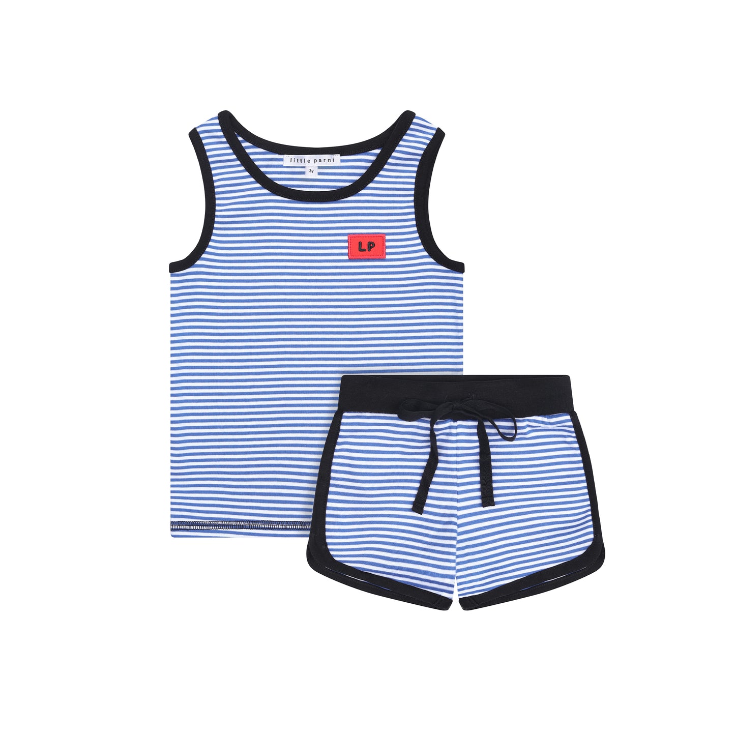 LITTLE PARNI ROYAL BLUE STRIPE TANK SET